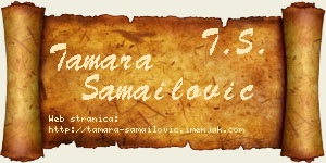 Tamara Samailović vizit kartica